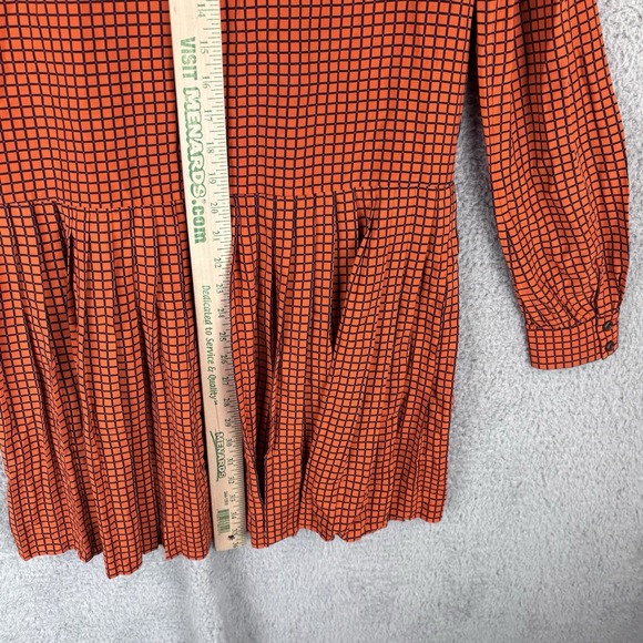 Kate Spade New York Checkered Long Sleeve Button Up Pleated Skirt Dress Size 4 - Picture 6 of 8